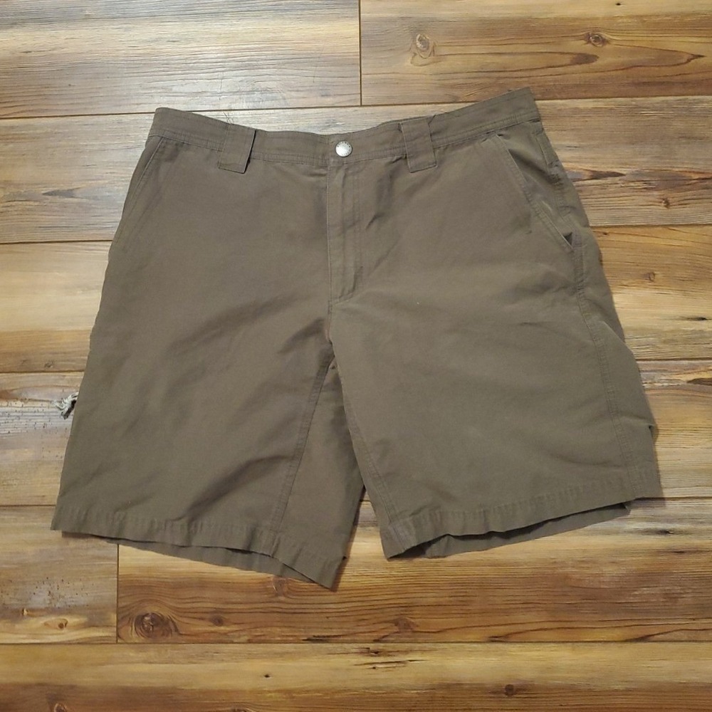 Columbia Mens Cargo Shorts 36 Brown Outdoor Hiking Stretch Flat Front AM4693